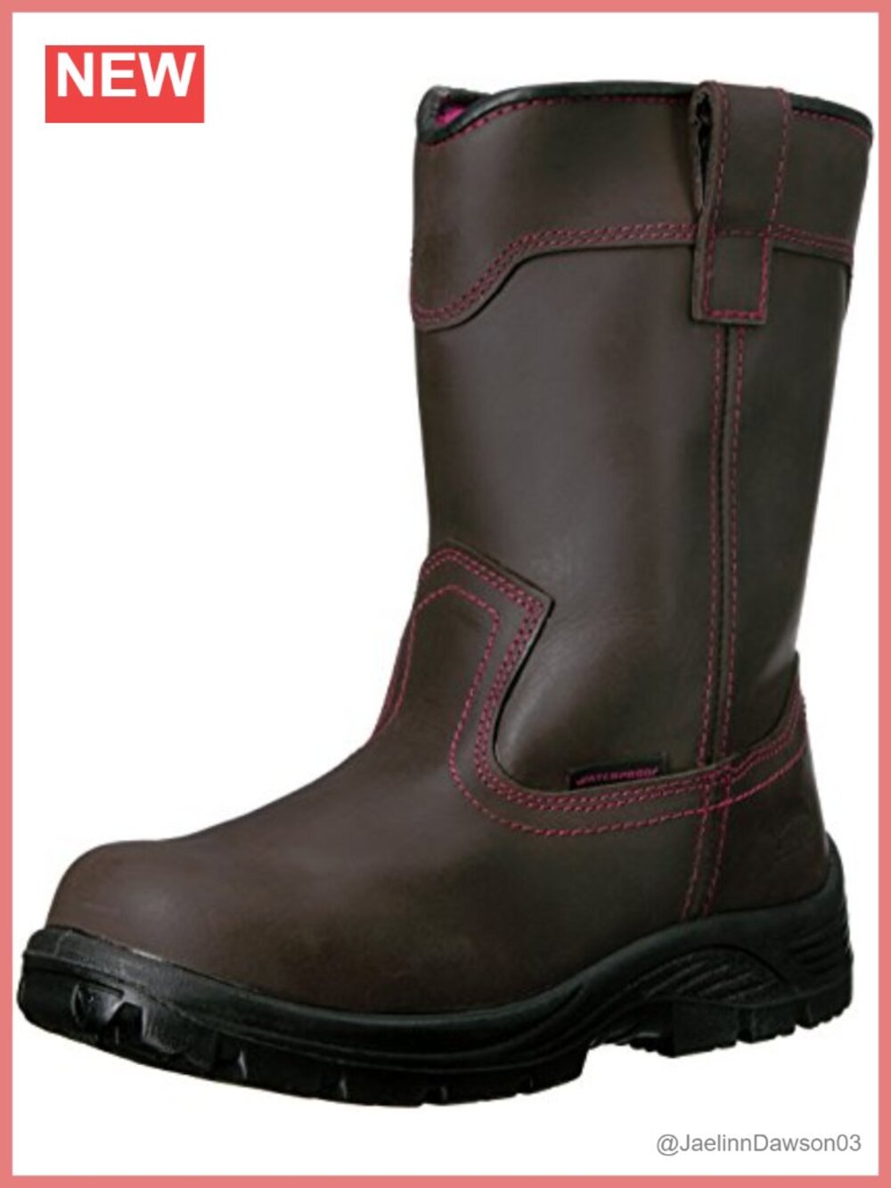 Full Grain Leather Composite Toe Waterproof Pull On Work Boots